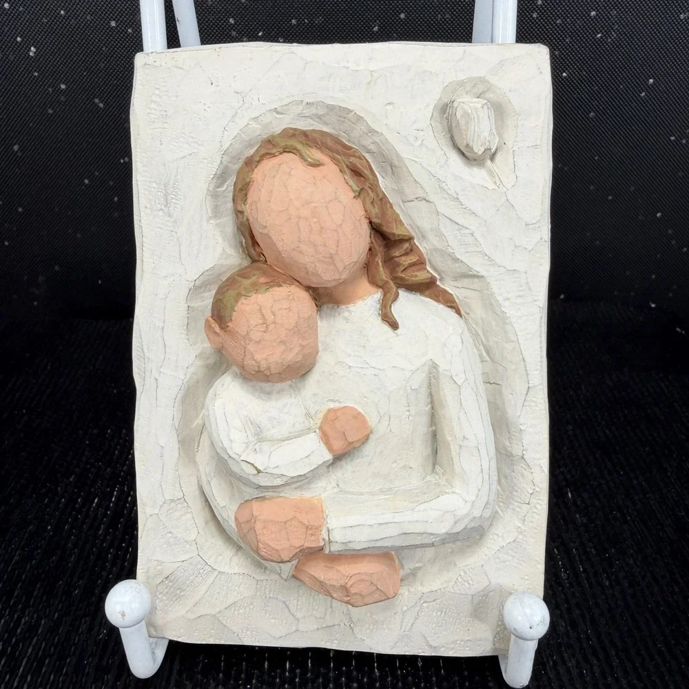 Willow Tree Mother and Child Plaque Demdaco Susan Lordi 2001 Resin Wall Art VTG